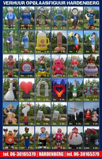 Opblaasbare feestfiguren Hardenberg