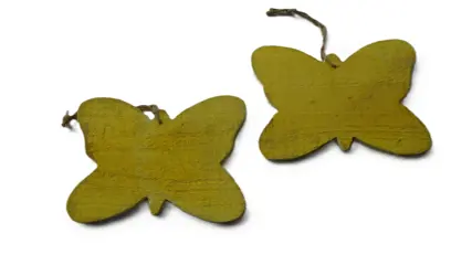 VLINDERS HOUT GEEL NIEUW