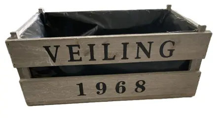 HOUTEN MINI VEILING KRATJE MET 1968 NIEUW