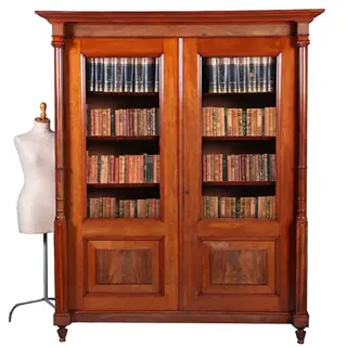 Statige mahonie 2-deurs boekenkast Hollands ca 1870