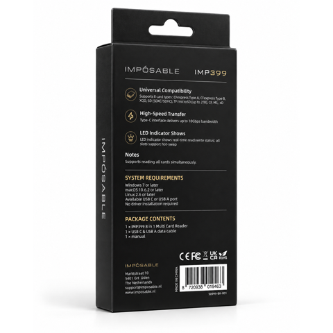 IMPOSABLE IMP399 8-In-1 Cardreader CFexpres A & B And SD