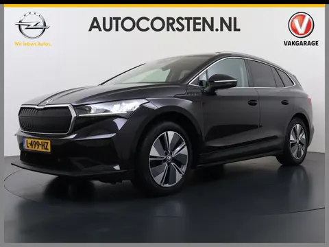 Škoda Enyaq iV 80 SOH 91% Warmtepomp Panoramadak Trekhaak Leder+Verwarmd Stuurverwarming Assistentie