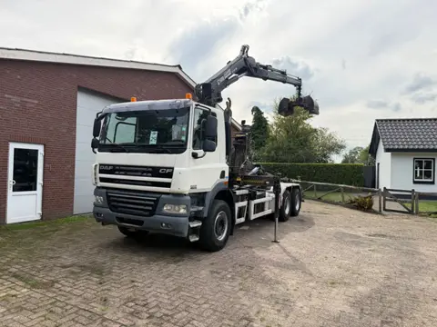 DAF CF 85.410 / 6X4 / Haaksysteem / HIAB 166 E-2 DUO /