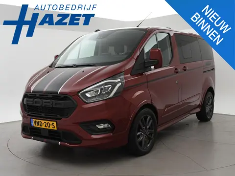 Ford Transit Custom 320 2.0 TDCI 185 PK SPORT AUT. 5-PERS DUBBEL CAB. + 2 SCHUIFDEUREN | TREKHAAK | 