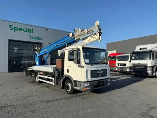 MAN TGL 8.180 4x2 + Böcker AK 32/1500 Autokraan – 32 meter – Afstandsbediening - 2.250 werkuren – 15