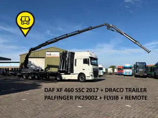 DAF XF 460 DRACO SCHUIF OPBOUW + PALFINGER PK 29002 + FLYJIB PJ060 + REMOTE