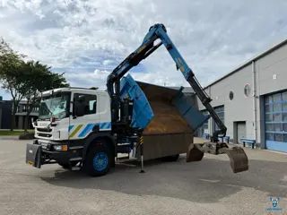 Scania P360 / 4X4 / 227174 KM / PALFINGER M120Z / REMOTE / ROTATOR / 2SIDE TIPPER / !!MARGE!! / BIG 