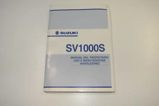 INSTRUCTIEBOEKJE Suzuki SV 1000 2003 - 2009