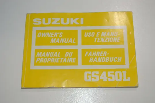 INSTRUCTIEBOEKJE Suzuki GS 450 1970 - 2012