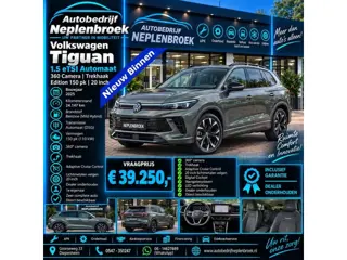Volkswagen Tiguan 1.5 eTSI automaat 360 camera trekhaak Edition 150pk 20Inch 2025 km 24.147