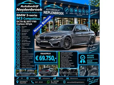 BMW 3 Serie M3 Competition DCTA Bj 2017 F80 Carbon 451pk Vol opie Uniek  !!