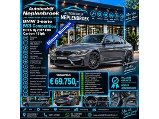 BMW 3 Serie M3 Competition DCTA Bj 2017 F80 Carbon 451pk Vol opie Uniek  !!