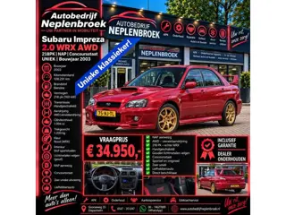 Subaru Impreza 2.0 WRX AWD 218PK NAP Concoursstaat UNIEK Bj 2003 108.291 km