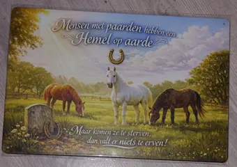 Metalen wand bord nieuw