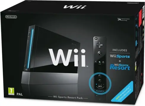 Nintendo Wii (Black) + Sports Resort (boxed)