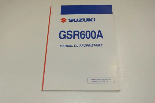 INSTRUCTIEBOEKJE Suzuki GSR 600 2006 - 2009