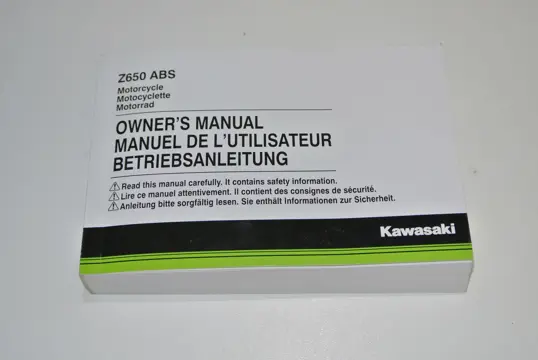 INSTRUCTIEBOEKJE Kawasaki Z 650 2017 - 2019