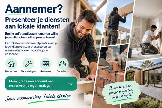 Aannemer? Presenteer je diensten gratis op ViaPlaats