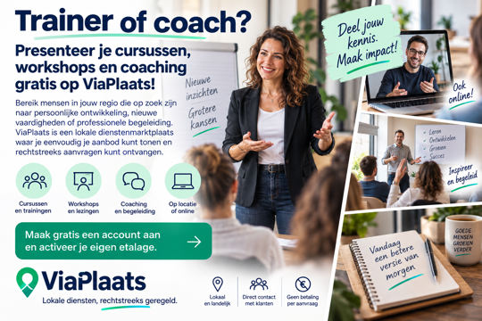 Trainer of coach? Presenteer je diensten gratis op ViaPlaats
