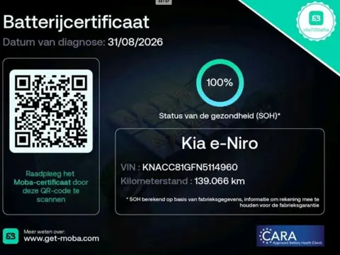 Kia E-Niro DynamicPlusLine 64 kWh 100% SOH OPEN DAK WARMTEPOMP