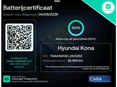 Hyundai Kona EV Limited 64 kWh 100% SOH LEDER MEMORY
