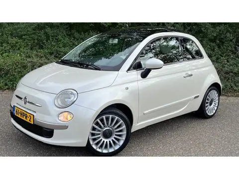 Fiat 500 1.2 Lounge l Panodak l Bruin Leder l Parelmoerwit l NAP l