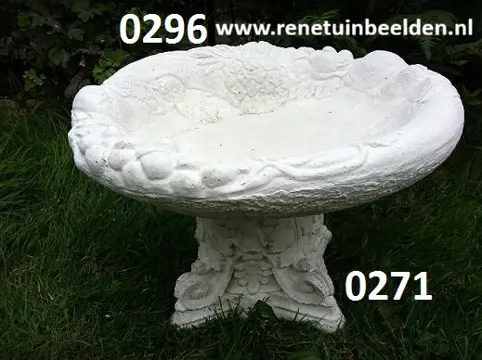 Water fruitbak met zuil. nr 0296 & 0271