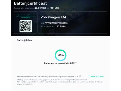 Volkswagen ID.4 Pro Business 77 kWh SOH 100% elektrische achterklep keyless easy open klasse III ala