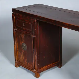 Foto 16 van Smalle lange wandtafel of sideboard  ook wel dokters bureau prachtige patina ca 1890