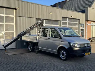 Volkswagen Transporter 2.0 TDI L2H1 DC Openlaadbak Pick-up Hiab laadkraan 013-T Airco Cruise control
