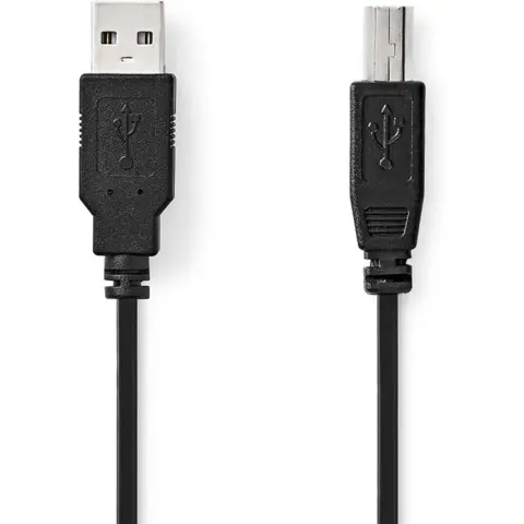 Nedis USB-Cable USB 2.0 USB-A M USB-B M 10 W 480 Mbps Nic...
