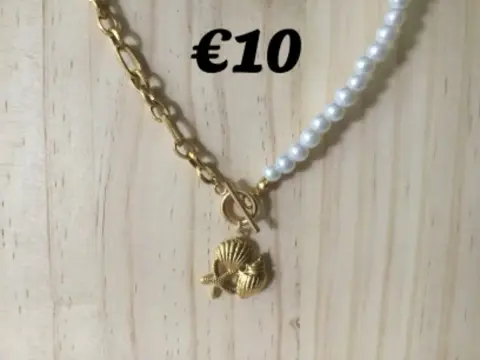 Glasparel ketting met bedel