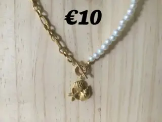 Glasparel ketting met bedel