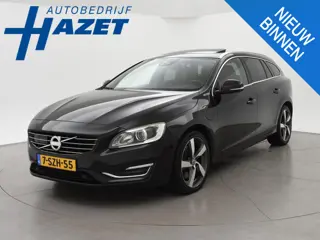 Volvo V60 2.4 D6 AWD PLUG-IN AMBER BLACK + COGNAC LEDER | ADAPTIVE CRUISE | SCHUIFDAK | TREKHAAK | H