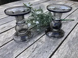 KANDELAAR GLAS SMOKEY NIEUW
