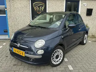 Fiat 500 1.2 Lounge Pano Diepblauw (bj 2009)