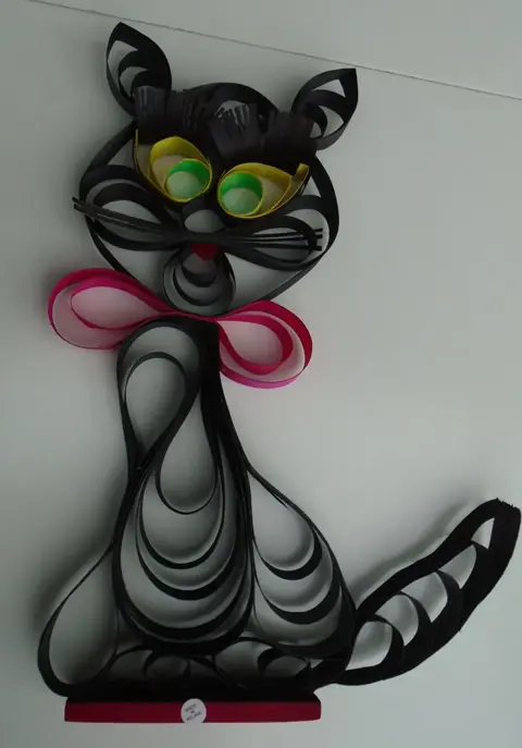 KAT/ POES MULTI COLOR 34 CM HOOG NIEUW