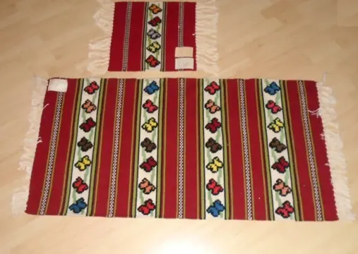 KELIM RODE KLEDEN VLINDER SET 2 STUKS NIEUW