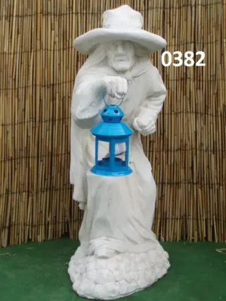 Heks met lantaarn waxine theelicht houder