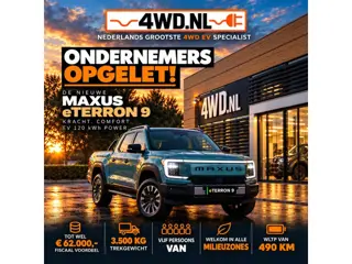 Maxus eTerron 9 eTerron 9 102 kWh 4X4 VOL EV 5 PERS 3500 KG TREKG. GARANTIE €62.400 EXCL Unieke EV 4