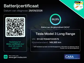 Foto 8 van Tesla Model 3 Long Range AWD 75 kWh 87% SOH Trekhaak Rijklaarprijs!
