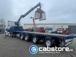Burg BPO 13.30 RZCXX - Bouwjaar 2001 - APK 02-2026 - KWB 4-assige oplegger met Hiab 220 laadkraan - 