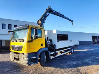 MAN TGM 18.250 Open box + HIAB 166-3 (bj 2014, automaat)