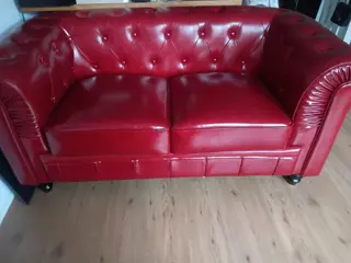 Tweezits bank Chesterfield rood Nieuw!