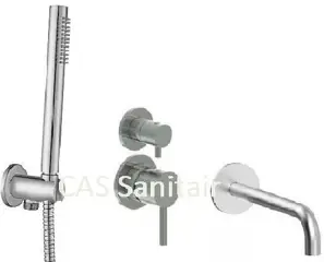 RVS inbouw badset met mengkraan, uitloop en handdouche