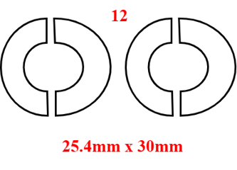 Foto 10 van VERLOOPRINGEN 25.4mmx30mm VOOR O.A. RICHTKIJKER, VIZIER, ZAKLAMP, IR-LAMP {nr12}