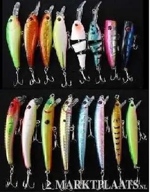 Voor Snoek, Baar , enz 16 pluggen ,kunstaas hengelsport nr2