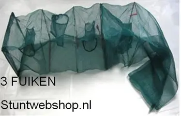 ** ACTIE ** 3 fuiken 75 x 13 x 15 cm visfuik fuiken