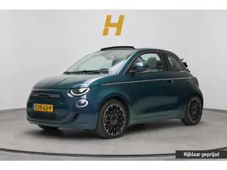 Fiat 500e Cabrio La Prima 42 kWh SoH 94,9% | Leder | Stoelverwarming | Lm velgen | Navigatie | Carpl