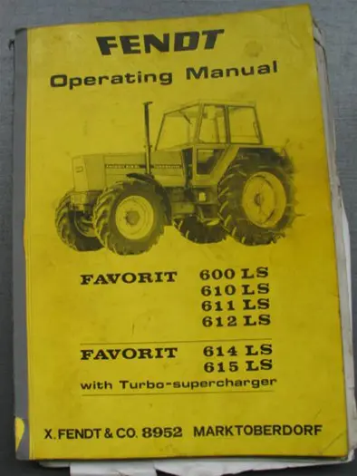 Manual Fendt Favorit LSA Turbo 600 / 610, 611/612 / 614 /